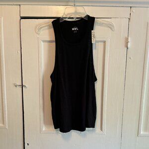 Madewell Long Racerback Tank, Medium, Black, NWT
